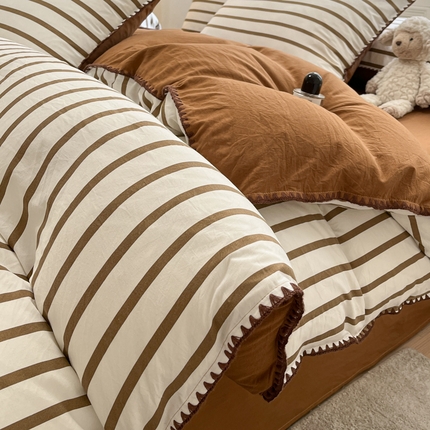 91家纺网 家纺一手货源 找家纺 （总）首尔家纺 2025新款云朵棉贝壳边款四件套