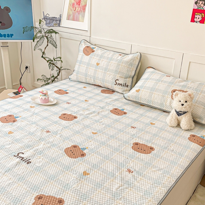 91家纺网 家纺一手货源 找家纺 川悦生活 2025新款大版冰豆豆凉豆豆凉席 格拉熊