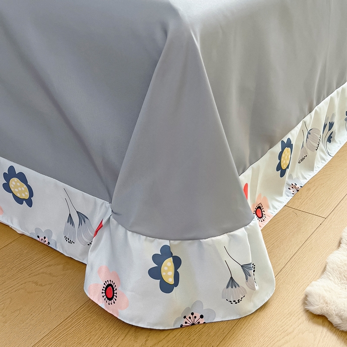 91家纺网 家纺一手货源 找家纺 找底底家纺 2025新款60S水洗天丝夏被夏凉被空调被床裙四件套 梦花田