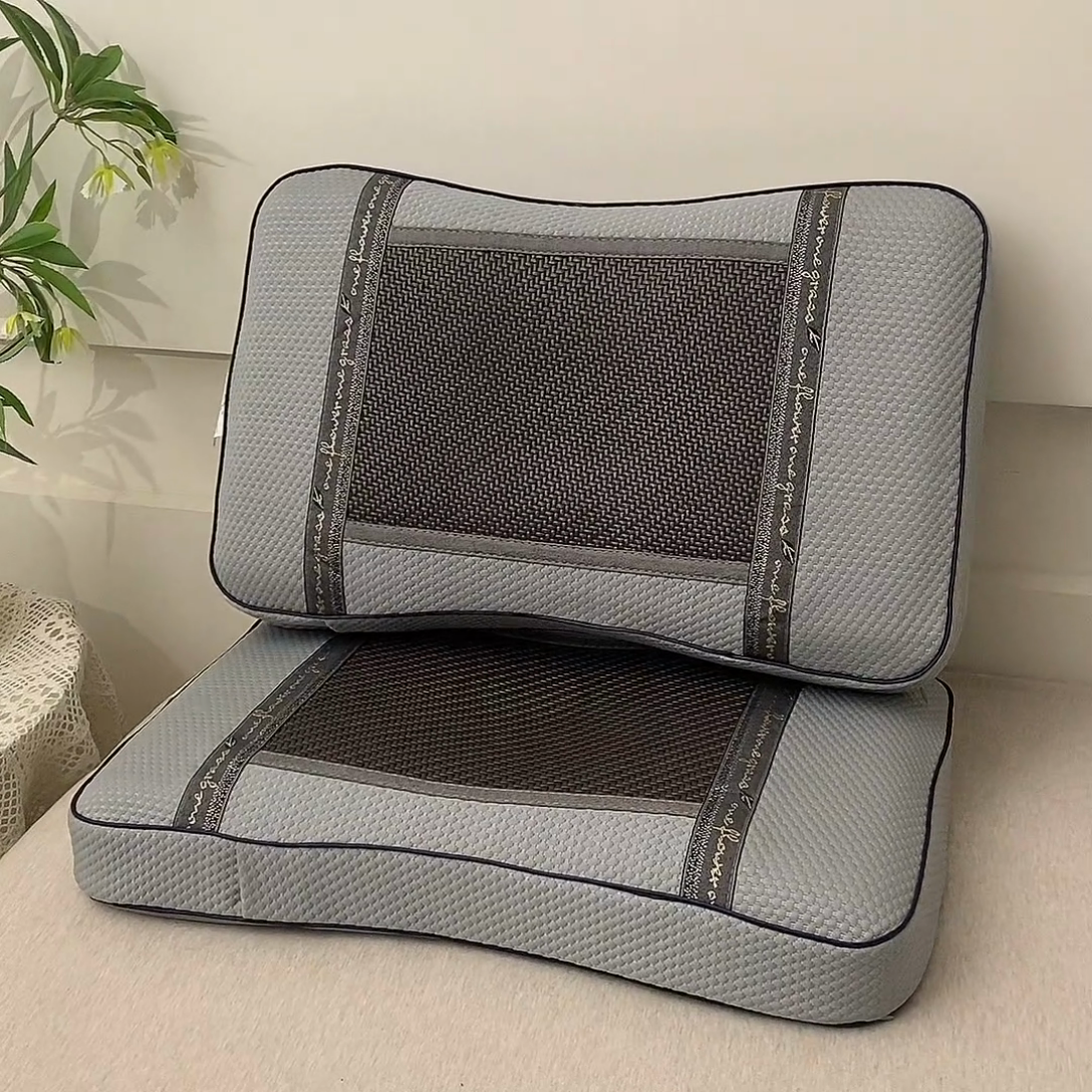 91家纺网 家纺一手货源 找家纺 纽乐家纺 2025夏季夏凉凉席枕芯冰丝冰藤护颈椎记忆棉枕头助睡眠冰藤枕头枕芯 冰丝冰藤记忆枕-深灰 35x55cm/只