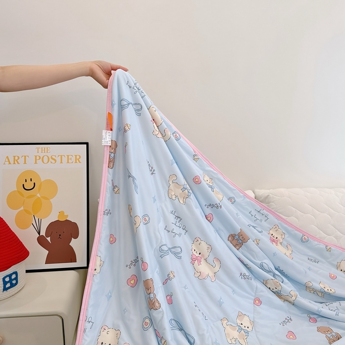 91家纺网 家纺一手货源 找家纺 （总）兜米  2025夏季A类针织棉夏凉被小清新卡通双面针织棉空调被子被芯