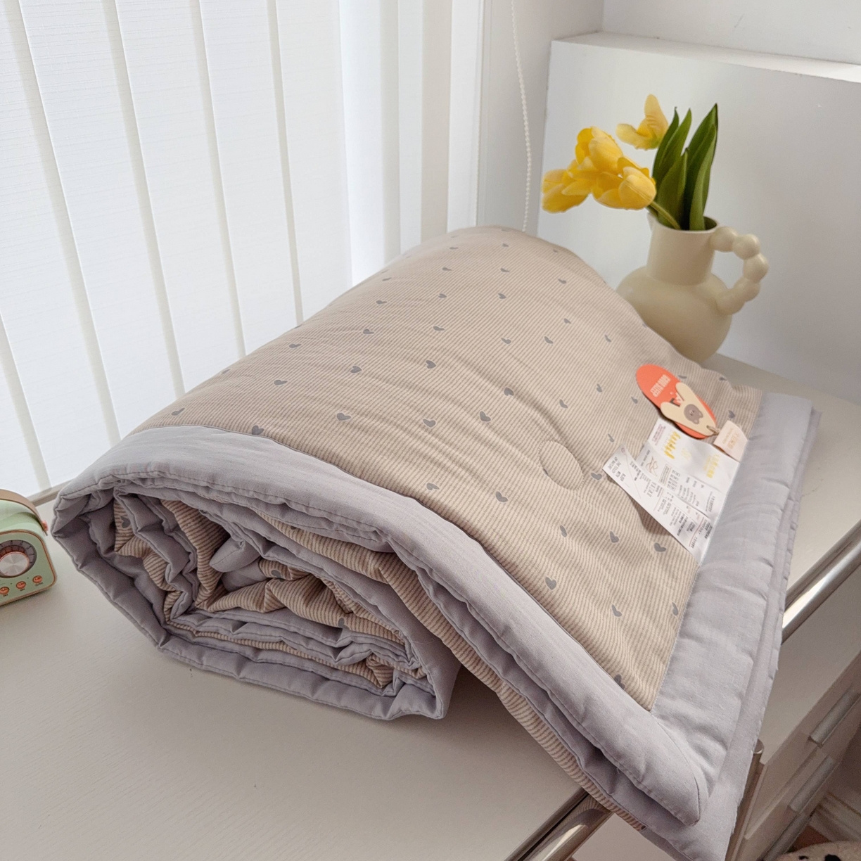 91家纺网 家纺一手货源 找家纺 于果 2025新款全棉双层纱夏被四件套 简单爱