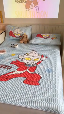 91家纺网 家纺一手货源 找家纺 金爱家 2025新款奥特曼乳胶凉席席子 乳胶-超级英雄