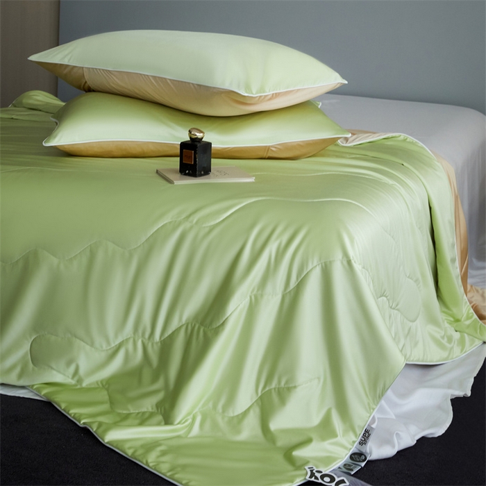 91家纺网 家纺一手货源 找家纺 （总）头等舱  2025新款水光缎冰肌锦氨A类55植物大豆7A抗菌夏被配礼盒