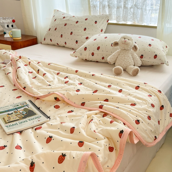 91家纺网 家纺一手货源 找家纺 （总）葡萄家 2025新款A类母婴级大豆纤维牛奶丝针织棉夏凉被空调被-系列二