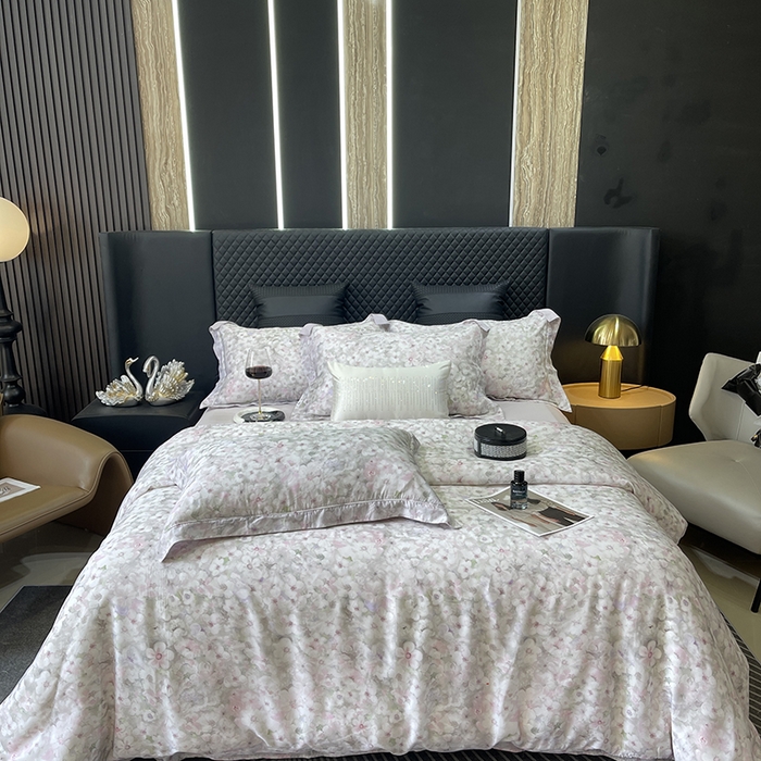 91家纺网 家纺一手货源 找家纺 莱豫2025新款50支莱赛尔天丝四件套 茉雅紫