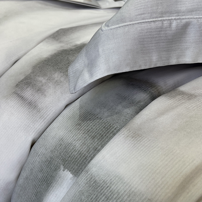 91家纺网 家纺一手货源 找家纺 莱豫2025新款50支莱赛尔天丝四件套 水墨意境