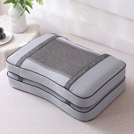 纽乐家纺 2025夏季夏凉凉席枕芯冰丝冰藤护颈椎记忆棉枕头助睡眠冰藤枕头枕芯 冰丝冰藤记忆枕-浅灰 35x55cm/只