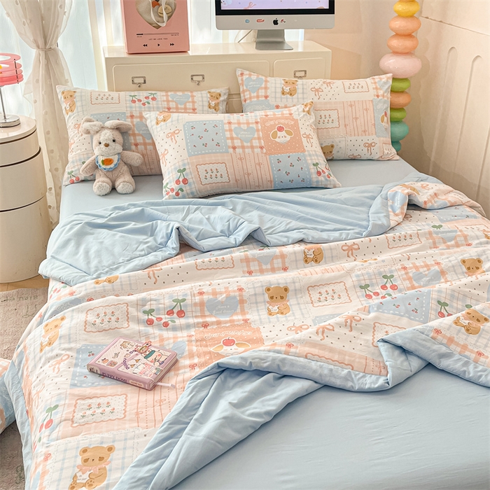 91家纺网 家纺一手货源 找家纺 美梦里 2025新款A类水洗棉棉花夏被 夏凉被空调被 萌宠派对