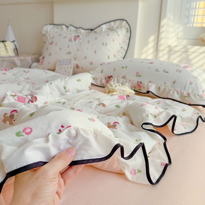 91家纺网 家纺一手货源 找家纺 慕尚 2025新款云感棉花边夏凉被空调被 小仙女