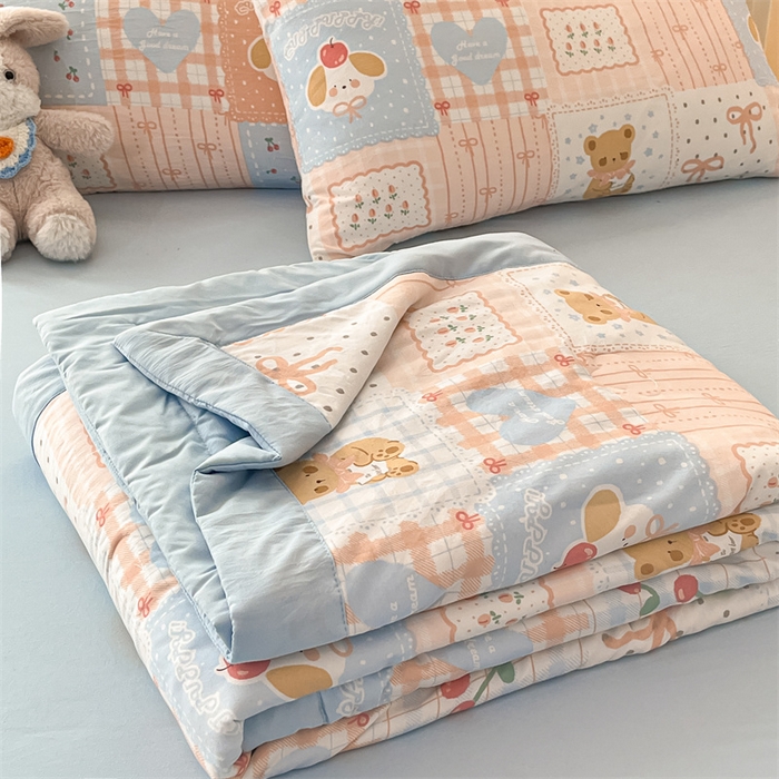 91家纺网 家纺一手货源 找家纺 美梦里 2025新款A类水洗棉棉花夏被 夏凉被空调被 萌宠派对