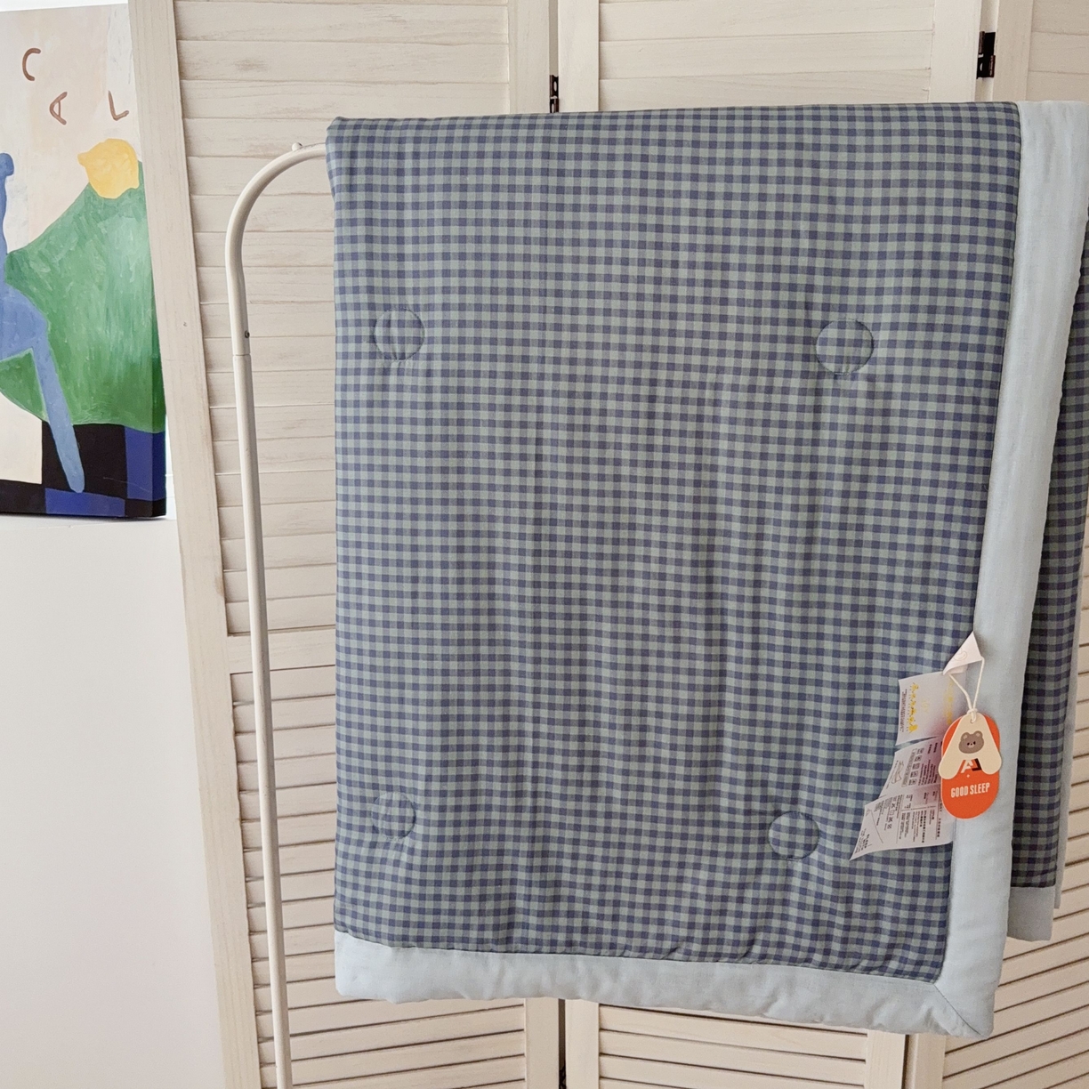 91家纺网 家纺一手货源 找家纺 于果 2025新款全棉双层纱夏被四件套 牛津绅士