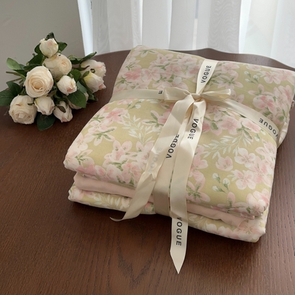 91家纺网 家纺一手货源 找家纺 （总）黛馨  2025新款全棉A类小清新双层纱四件套