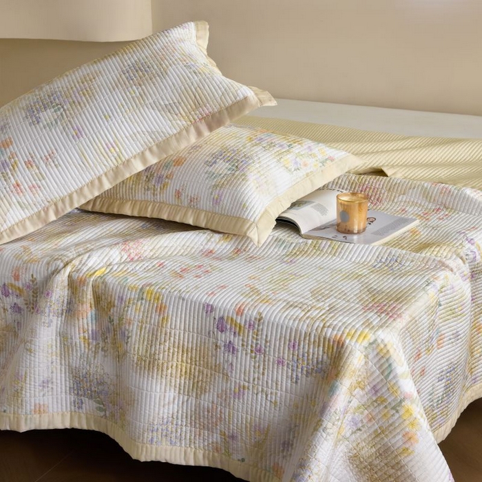 91家纺网 家纺一手货源 找家纺 黛舒家居2025新款天丝水洗印花夏被床盖三件套 花漾情