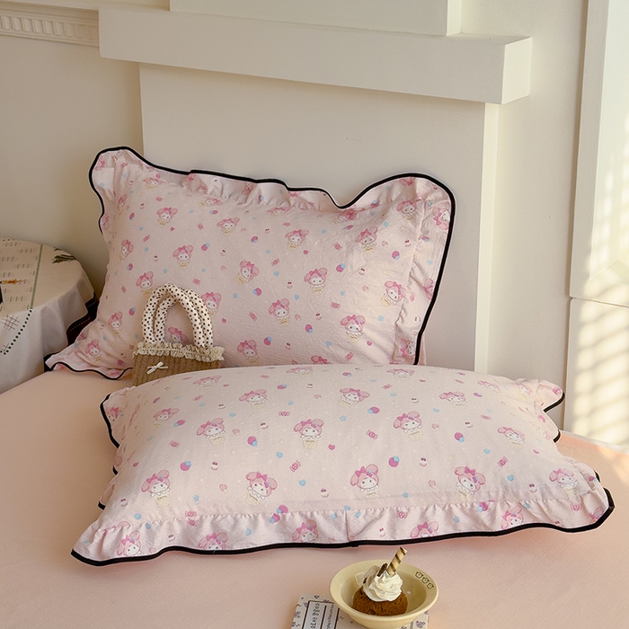 91家纺网 家纺一手货源 找家纺 慕尚 2025新款云感棉花边夏凉被空调被 草莓美乐蒂