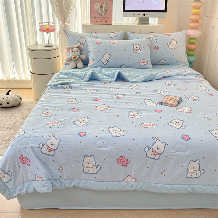 91家纺网 家纺一手货源 找家纺 美梦里 2025新款A类水洗棉棉花夏被 夏凉被空调被 奶呼呼