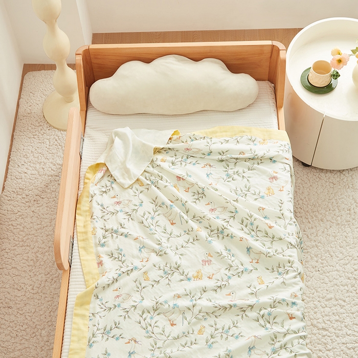 91家纺网 家纺一手货源 找家纺 嗨生活 2025年新品天竹系列A类竹纤维四层纱儿童盖毯 幼儿园夏被夏凉被空调被 郊游鸭