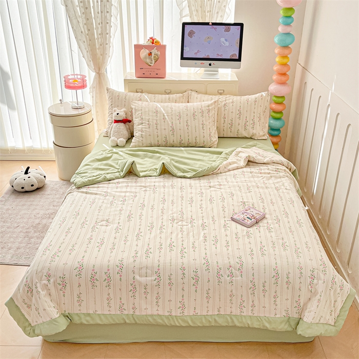 91家纺网 家纺一手货源 找家纺 美梦里 2025新款A类水洗棉棉花夏被 夏凉被空调被 花间