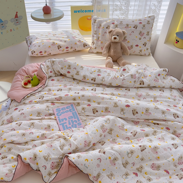 91家纺网 家纺一手货源 找家纺 美派工厂店2025新款水洗邹邹纱夏被 小考拉