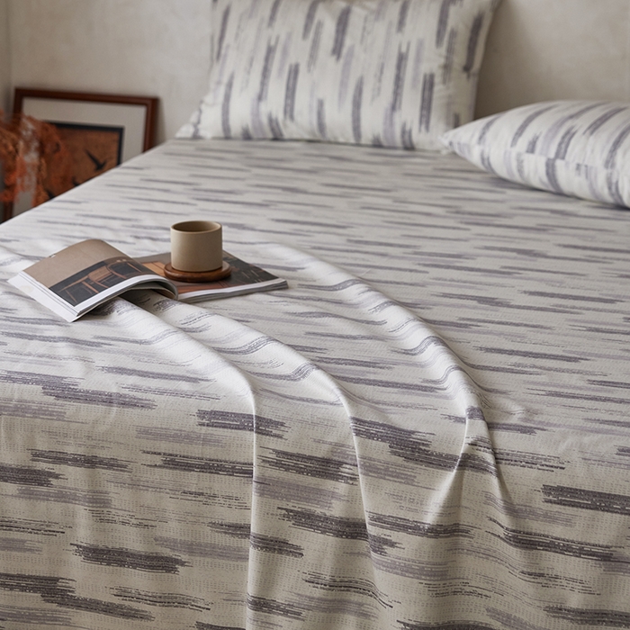 91家纺网 家纺一手货源 找家纺 千朵森2025新款A类全棉老粗布床单三件套 山光