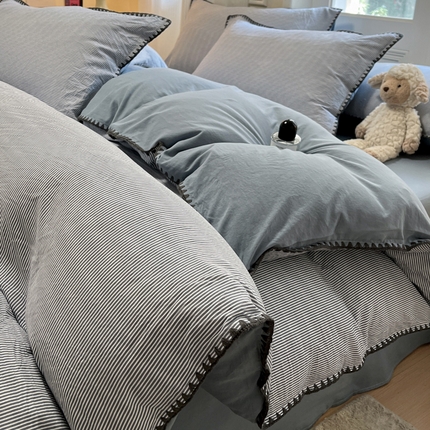 91家纺网 家纺一手货源 找家纺 （总）首尔家纺 2025新款云朵棉贝壳边款四件套