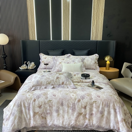 莱豫2025新款50支莱赛尔天丝四件套 花影之恋紫