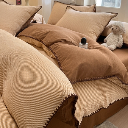 91家纺网 家纺一手货源 找家纺 （总）首尔家纺 2025新款云朵棉贝壳边款四件套