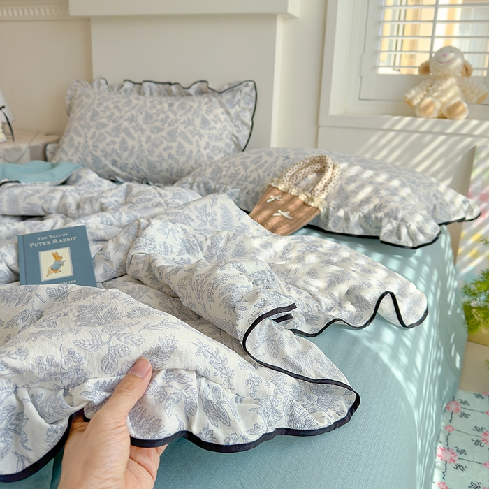 91家纺网 家纺一手货源 找家纺 慕尚 2025新款云感棉花边夏凉被空调被 蝶恋