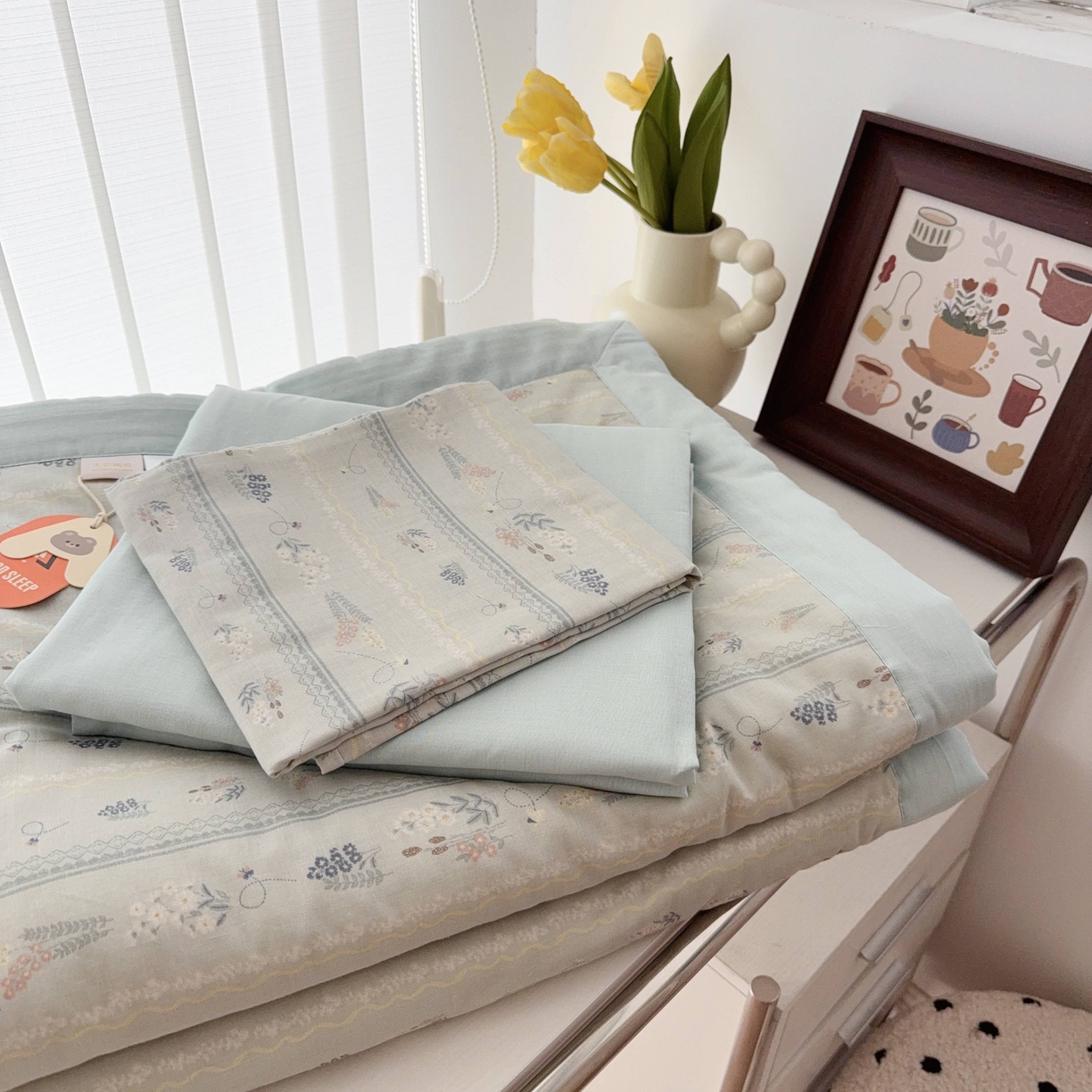 91家纺网 家纺一手货源 找家纺 于果 2025新款全棉双层纱夏被四件套 惜梦