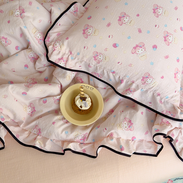 91家纺网 家纺一手货源 找家纺 慕尚 2025新款云感棉花边夏凉被空调被 草莓美乐蒂