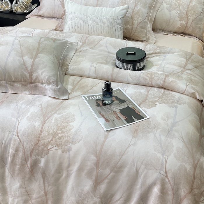 91家纺网 家纺一手货源 找家纺 莱豫2025新款50支莱赛尔天丝四件套 扶光