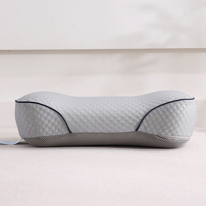 91家纺网 家纺一手货源 找家纺 纽乐家纺 2025新款夏凉凉感丝记忆棉护颈枕头华夫格凉豆豆骨型记忆棉枕头枕芯 骨型记忆棉枕-灰色 42x20cm/只