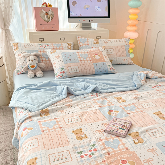 91家纺网 家纺一手货源 找家纺 美梦里 2025新款A类水洗棉棉花夏被 夏凉被空调被 萌宠派对