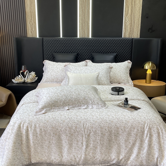 91家纺网 家纺一手货源 找家纺 莱豫2025新款50支莱赛尔天丝四件套 花黛米