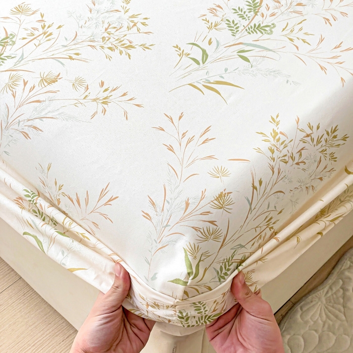 91家纺网 家纺一手货源 找家纺 朵朵家纺 2025新款亲肤棉芦荟棉床笠单床笠，磨毛床笠，印花床笠（可定制尺寸 ） 仙草