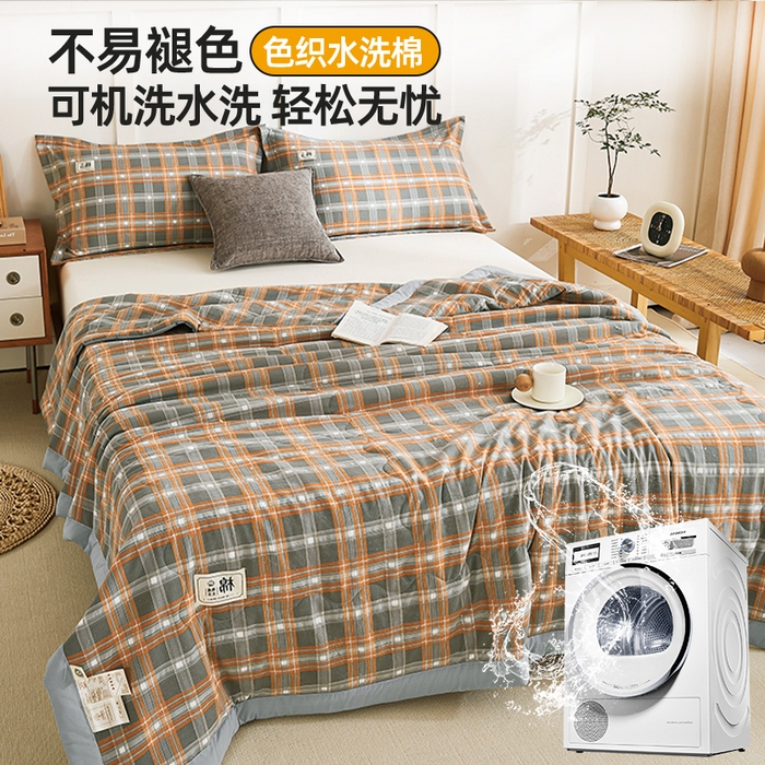 91家纺网 家纺一手货源 找家纺 （总）丝芙妮家居（原乐视家纺） 2024新款A类色织水洗棉新疆棉花夏被