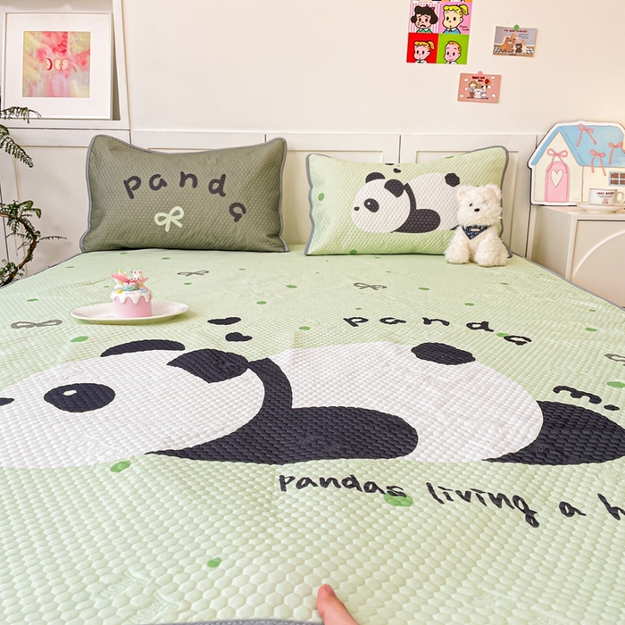 91家纺网 家纺一手货源 找家纺 川悦生活 2025新款大版冰豆豆凉豆豆凉席 礼物小熊猫