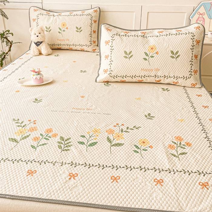 91家纺网 家纺一手货源 找家纺 川悦生活 2025新款大版冰豆豆凉豆豆凉席 春之少女