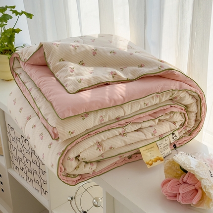 美派工厂店2025新款水洗邹邹纱夏被 繁花