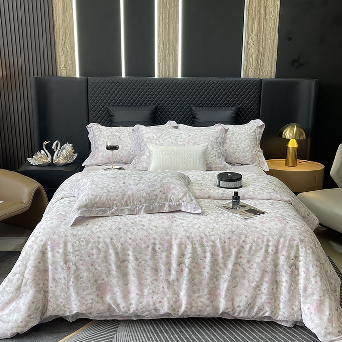 91家纺网 家纺一手货源 找家纺 莱豫2025新款50支莱赛尔天丝四件套 茉雅紫