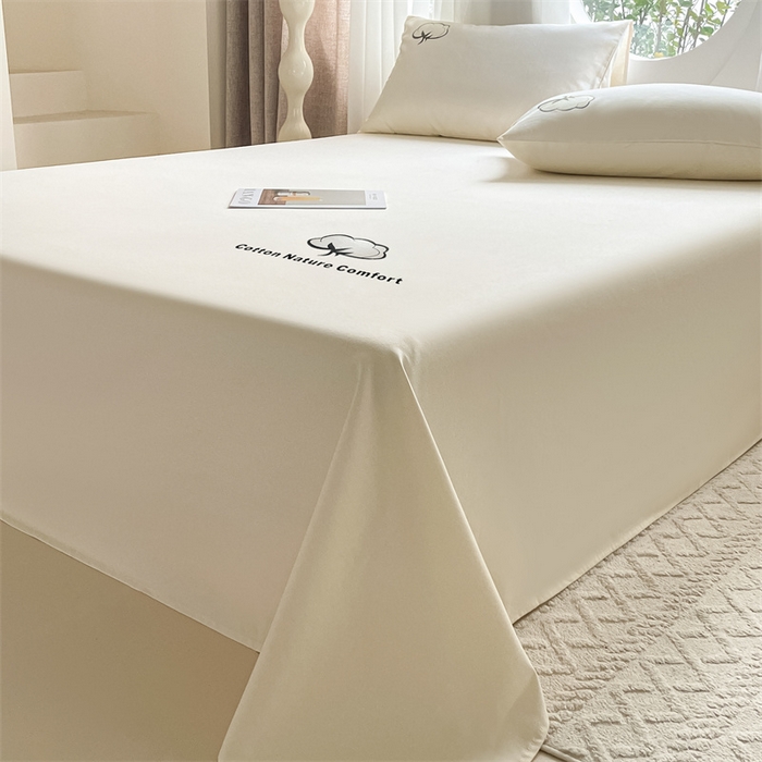 91家纺网 家纺一手货源 找家纺 布卢姆床垫 2025新款全棉纯棉烫画全棉老粗布床单凉席 棉朵-奶黄