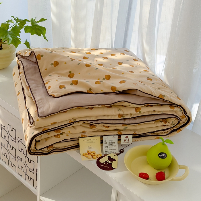 91家纺网 家纺一手货源 找家纺 美派工厂店2025新款水洗邹邹纱夏被 小蘑菇