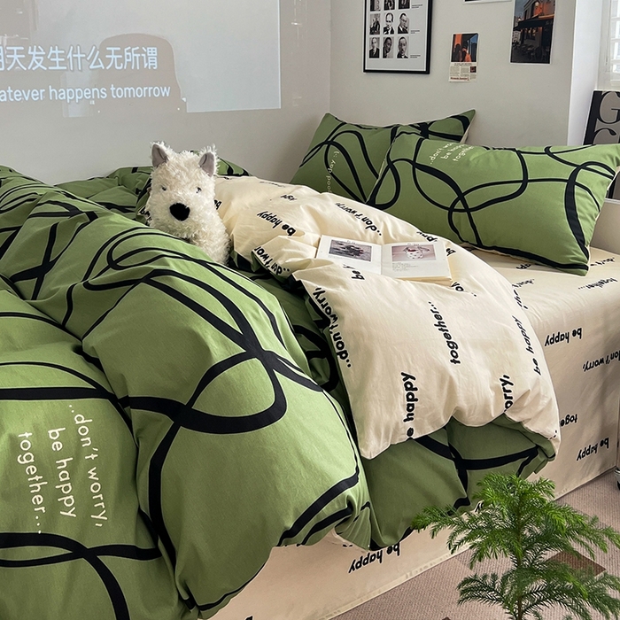 91家纺网 家纺一手货源 找家纺 吉象2025新款全棉印花北欧极简四件套系列 极简