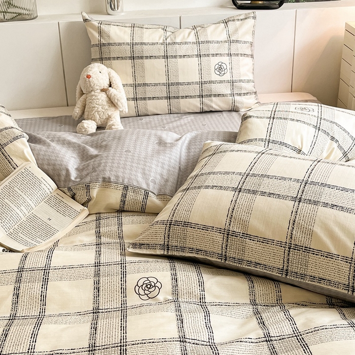 91家纺网 家纺一手货源 找家纺 吉象2025新款全棉印花北欧极简四件套系列 奈香