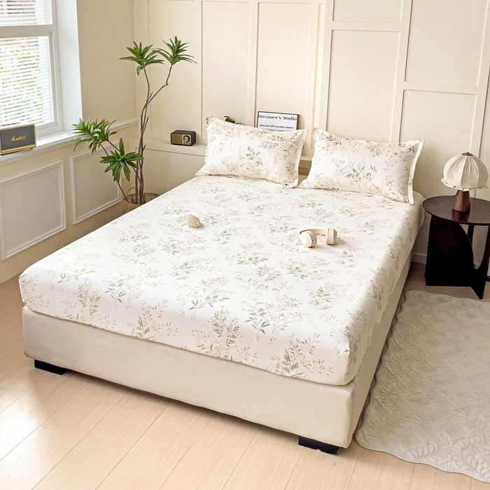 91家纺网 家纺一手货源 找家纺 朵朵家纺 2025新款亲肤棉芦荟棉床笠单床笠，磨毛床笠，印花床笠（可定制尺寸 ） 仙草