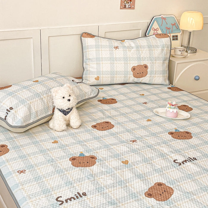 91家纺网 家纺一手货源 找家纺 川悦生活 2025新款大版冰豆豆凉豆豆凉席 格拉熊