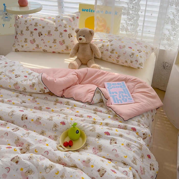 91家纺网 家纺一手货源 找家纺 美派工厂店2025新款水洗邹邹纱夏被 小考拉