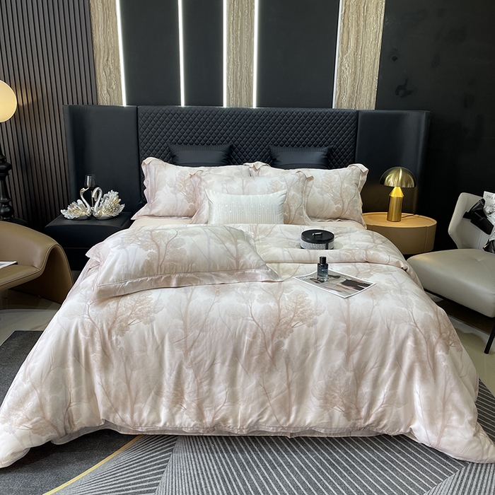 91家纺网 家纺一手货源 找家纺 莱豫2025新款50支莱赛尔天丝四件套 扶光