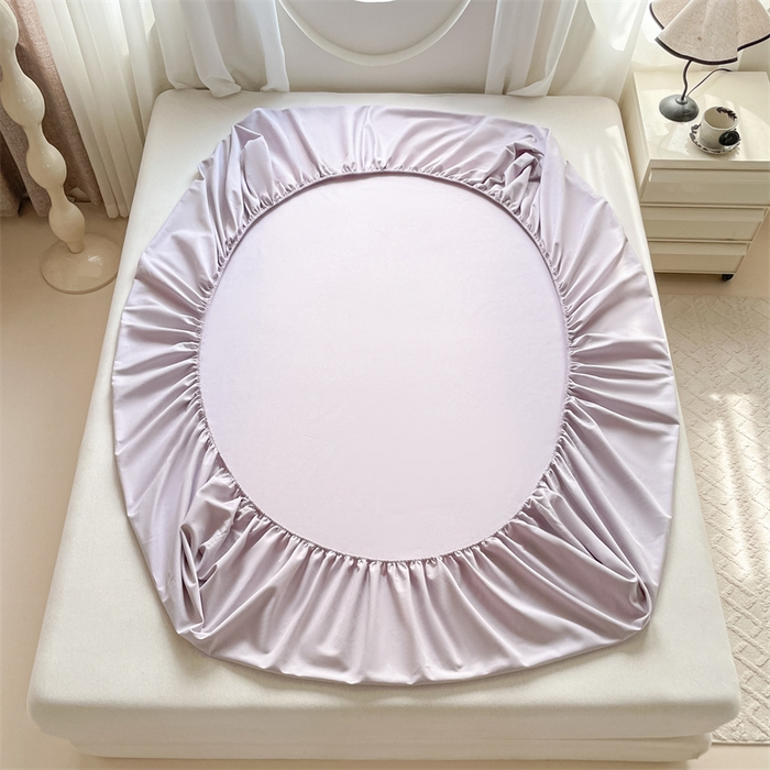 91家纺网 家纺一手货源 找家纺 布卢姆床垫 2025新款全棉烫画全棉老粗布床笠 棉朵-黛紫