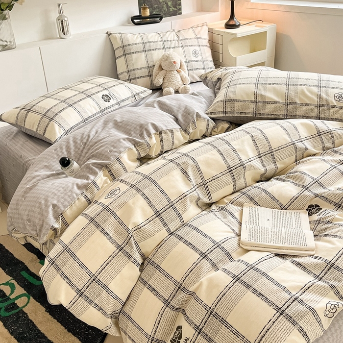 91家纺网 家纺一手货源 找家纺 吉象2025新款全棉印花北欧极简四件套系列 奈香